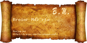 Breier Márta névjegykártya